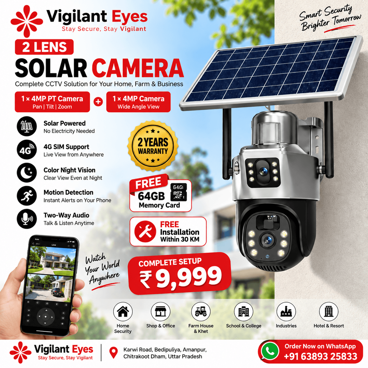 2 Lens 8MP 4G Solar PT Camera – Complete Setup